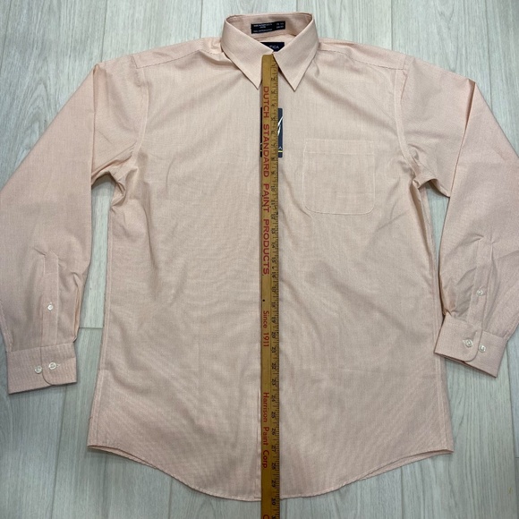 Nautica Wrinkle Free Orange & White Patterned Button Up Mens 15 1/2 - 34/35 - Picture 6 of 11